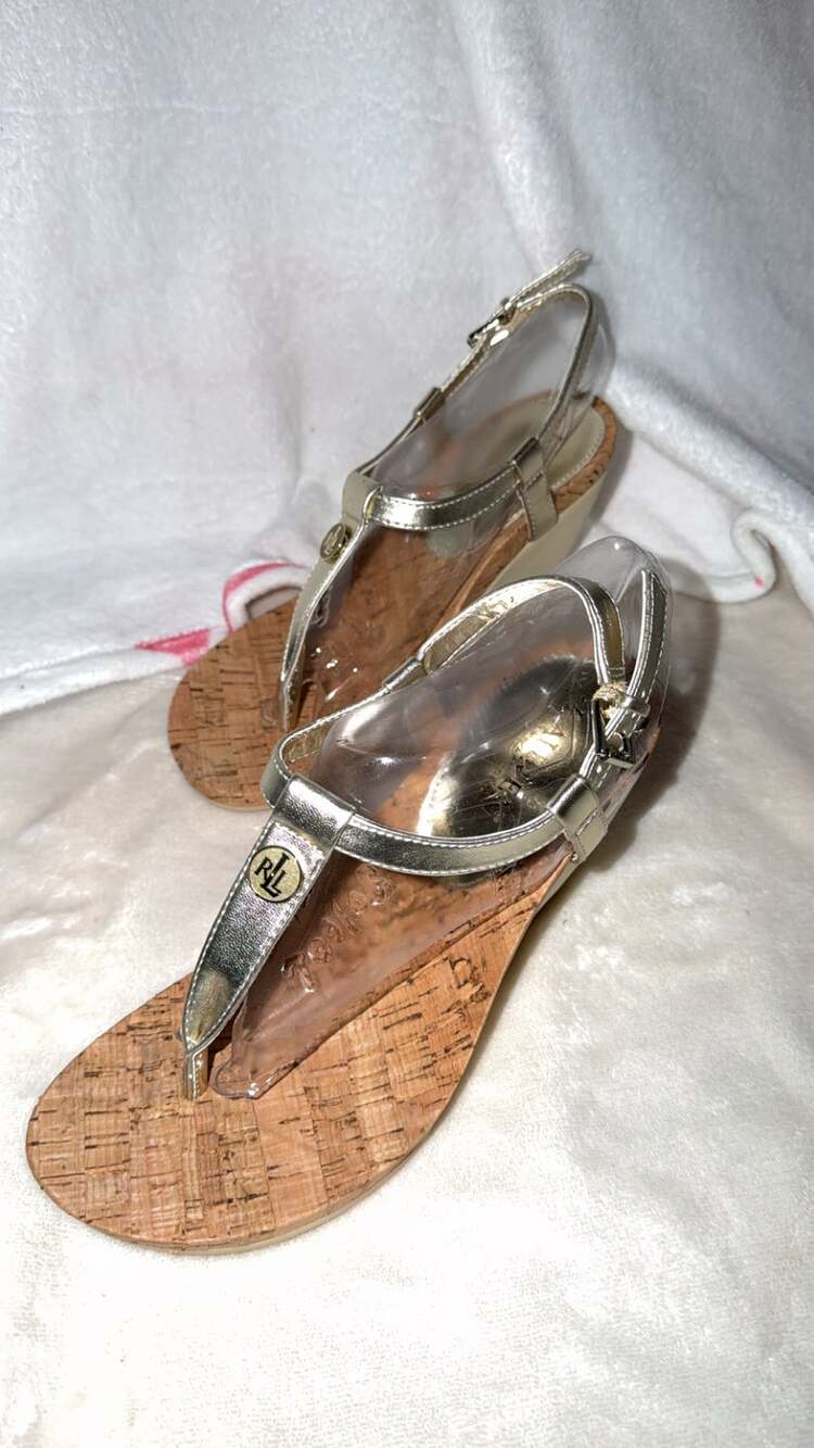 Gold Lauren Ralph Wedges
